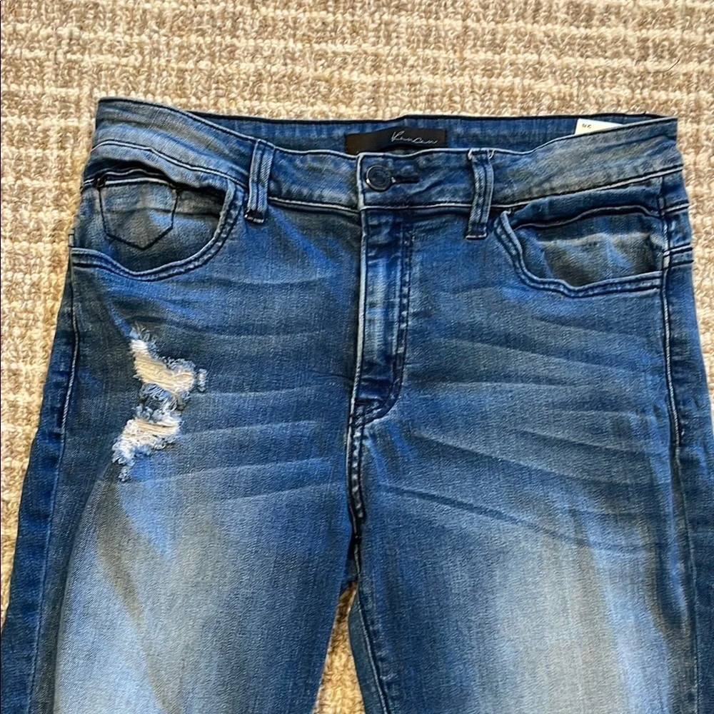 KanCan Skinny Jeans with Distressed Rips and Fading